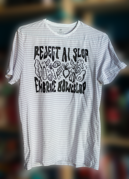 M Gray Striped Slop Shirt