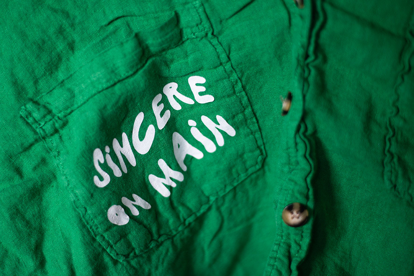 XL Sincere on Main Green Cropped Shirt